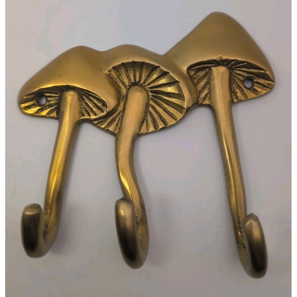 Solid Brass Mushroom Wall Hooks - Coat/Towel Hook, Door Key Hanger